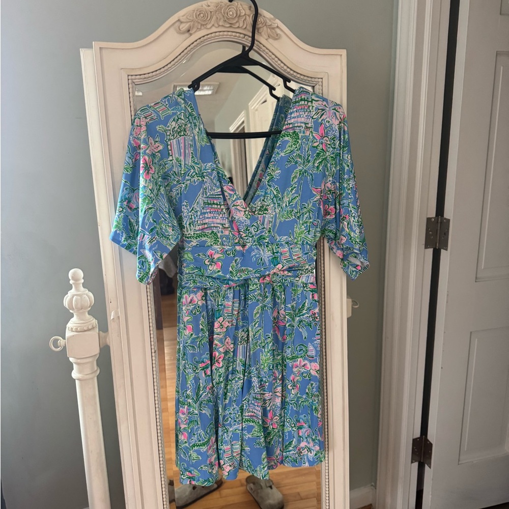 Lilly Pulitzer Blue and Pink Floral Dress